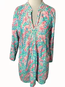 Lilly Pulitzer Damen Sarasota Perlen bestickt Tunika mehrfarbig Blumen Large - Bild 1 von 7