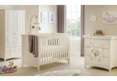Julian Bowen Cameo Stone White Solid Pine Cot Bed - Image 1 of 4