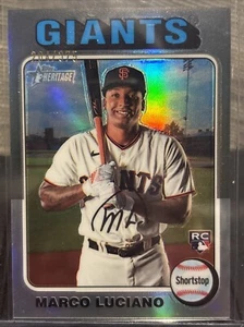 2024 Topps Heritage #391 Marco Luciano Chrome Silver Refractor #/375 Near Mint - Picture 1 of 3