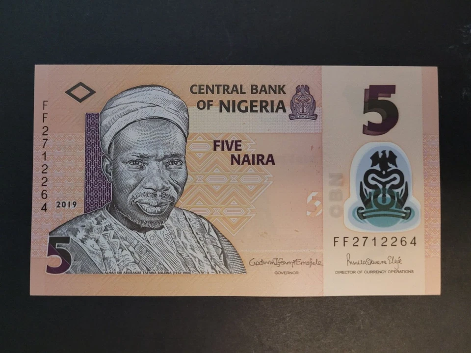 2019 Nigeria 5 Naira Central Bank of Nigeria Bank Note - Image 1 of 2