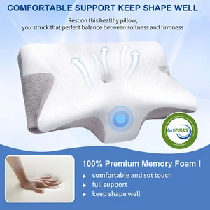 Cervical Pillow for Neck Pain Relief,Orthopedic Neck Support Pillow for Side US - Picture 1 of 7