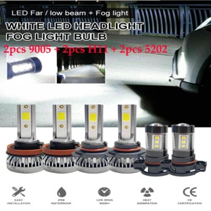 6PCS Car LED Headlight Fog Light Combo 9005 H11 5202 Light for Chevrolet 07-2014 - Picture 1 of 18