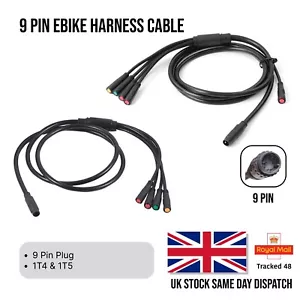EBike 9 Pin 1T4 1T5 Control Extension Cable Julet Display Connector Waterproof - Picture 1 of 7