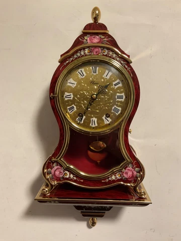 Original RARE  Swiss YVERDON ELUXA Regence 18” 8 days hand painted clock  🕰️  ⏰ Cover
