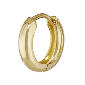 Single 8K 333 Yellow gold Hoop Earring 12.2 x 3.2mm High Polished Round - Picture 1 of 1