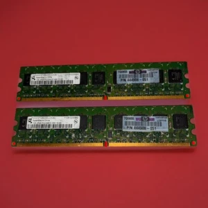 (Lot Of 2) HP P/N:444908-051 1GB PC2-6400E-666-12-G0 DDR2 ECC RAM - Picture 1 of 3