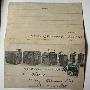 1900 Geneva New York Furman Boilers Graphics antique Business Trade Card Vtg - Picture 1 of 17