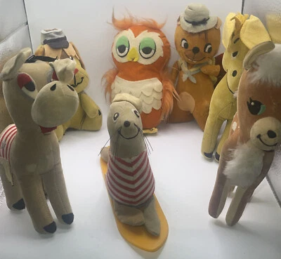 Lote De 7 Peluches De Colección Dakin Dream Pets: Sello, Búho, Cachorro, Burro, Ciervo, Ranger Foto 1 de 4