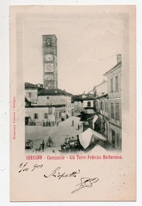 SEREGNO - Bell Tower - Square with Stalls - Animated - Travelled YEAR 1901 - Picture 1 of 2