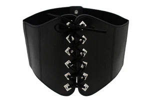 Sexy Women Wide Stretch Band High Waist Fabric Corset Current Fashion Belt S M - Picture 1 of 12