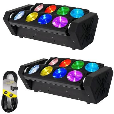 2 x Equinox Butterfly Quad MKII Beam Effect Light With DMX Cable DJ Disco - Image 1 of 4