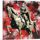 Skanderbeg Monument - George Castriot Albania Red Splatter Canvas Art Print