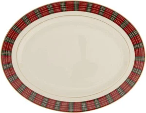 Lenox Wintergrüße Karo 16 Zoll Platte Weihnachten Porzellan Neu - Bild 1 von 1