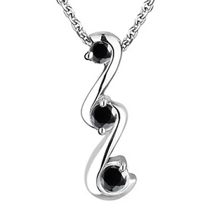 4.60Ct Round Shape 100% Natural Black Diamond Solitaire Pendant In 925 Silver - Bild 1 von 1