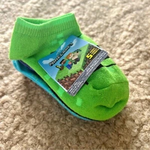 Minecraft 5 Pairs Little Kid Socks NEW Size 7-10 NWT - Picture 1 of 4