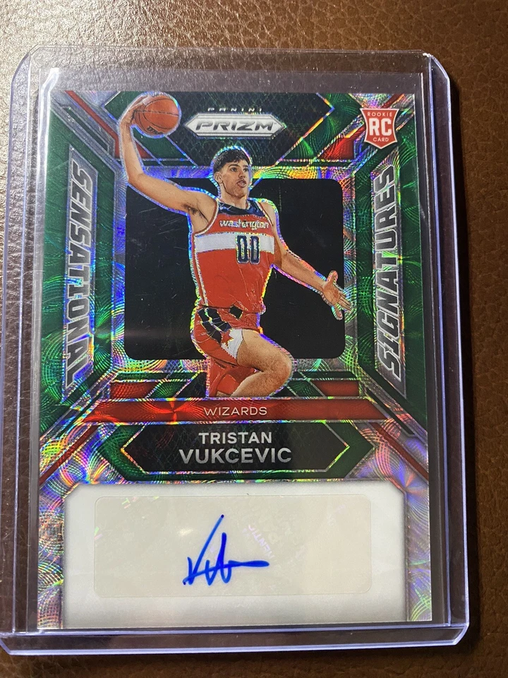 2023-24 Panini Prizm Choice Tristan Vukcevic Green Scope Rc Rookie Auto SS-TV /8 - Image 1 of 2