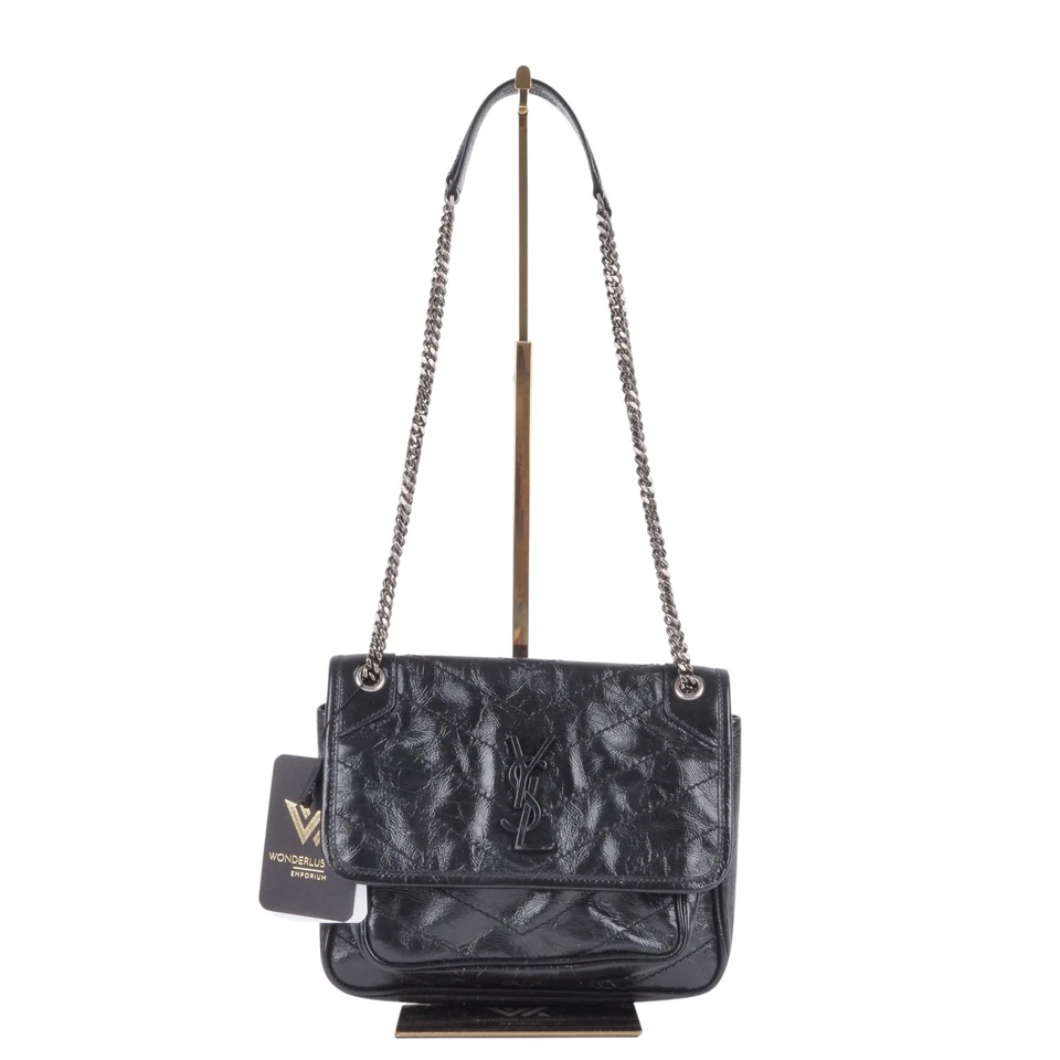 SAINT LAURENT Niki Baby Black Luxus Designer Leder Schultertasche OP: 2500 € - Bild 1 von 1