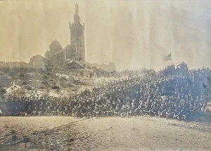 Rare Vintage Original 1919 WW1 US 1ST ARMY AEF? Panoramafoto Marseille Frankreich - Bild 1 von 8