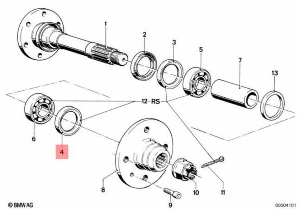 Genuine BMW E12 E21 E23 E24 E3 E9 NK 1500 1600 1800 Shaft Seal 33411085077 - Image 1 of 1