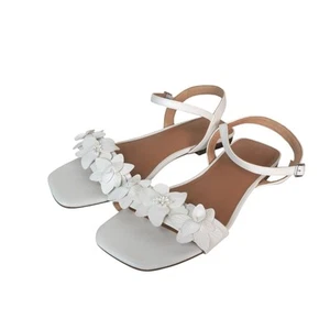 NEW Torrid Floral Two Piece Sandals White Sz 12WW Bridal Bride Wedding Shower - Picture 1 of 9