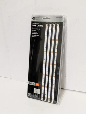 Commercial Electric 12" LED Tape Light Kit (4-Pack) 421100 – Linkable & Cuttable - Image 1 of 3