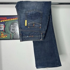 Billabong Vintage y2k 2000s Embroidered Distressed Flared Bootcut Jeans - Picture 1 of 7