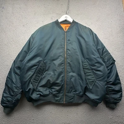 Vintage MA-1 Flyers Intermediate Flight Bomber Jacket Large Military Issue Blue - Image 1 of 4