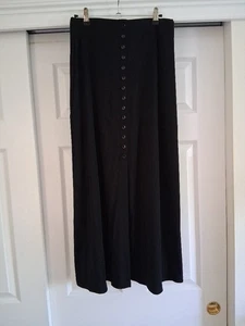 Vintage Briggs Maxi Slit Front Skirt Nylon Spandex Black Small 28"-30" Waist - Picture 1 of 6