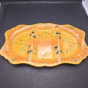Cedre Rouge Romancing Provence Collection Partioned Pottery Platter France 16.5" - Picture 1 of 14