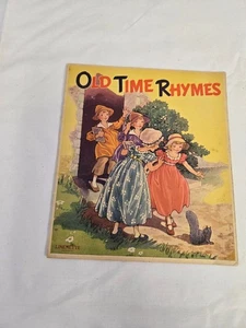 Old Time Rhymes Linenette Children's Book No 474 Sam'l Gabriel Sons & Co. VTG. - Picture 1 of 5
