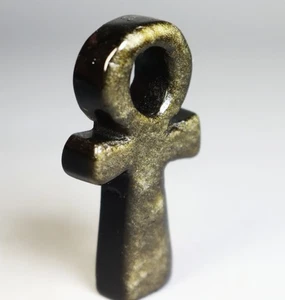 Muestra curativa Anka Reiki tallada en piedra cristal cuarzo obsidiana oro natural - Imagen 1 de 7