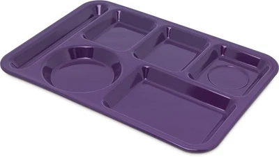 Plastic Meal Tray Left-Handed Heavyweight Lunch Tray with 6-Compartments for ... - Image 1 of 4