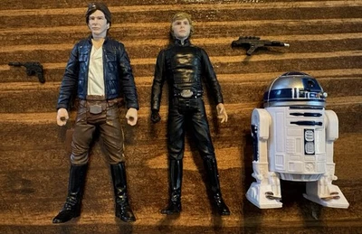 Figuras de ação Hasbro Star Wars, Han Solo, Luke Skywalker, R2D2 - Imagem 1 de 4