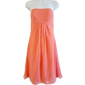 David's Bridal Sequin Strapless Chiffon Dress - Picture 1 of 8