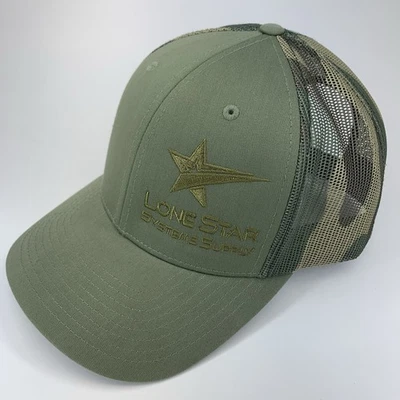 Gorra de camionero Lone Star Systems Supply verde malla camuflada Richardson 112 Snapback Foto 1 de 4