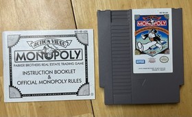 Monopoly NES Cartridge with Manual *Tested*