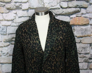 NOVA MEN New Men's Leopard Print Knee Length Coat Side Pockets Poly Velour M - Picture 1 of 12