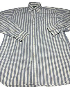 Vintage Gitman Bros Blue Striped Oxford Button Down Shirt 15 33 Long Sleeve - Picture 1 of 12