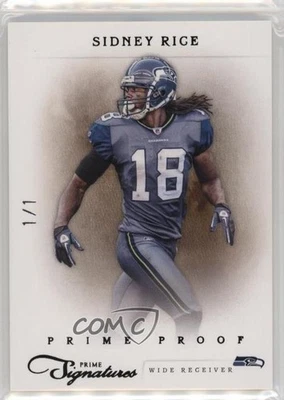 2011 Panini Prime Signatures Prime Proof Black 1/1 Sidney Rice #157 6ed - Image 1 of 3