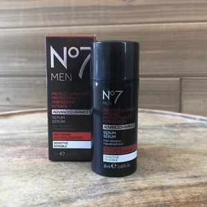 No7 Men Protect & Perfect Intense Advanced Anti-Aging Serum Sensitive 1 Oz. - Picture 1 of 5