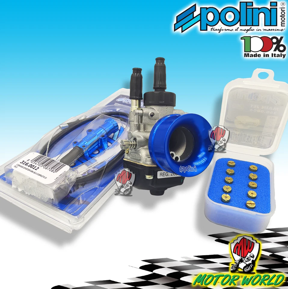 Set Carburateur Dell'Orto Phbg 19 + Jets Et Câble Air Manuel POLINI Gilera - Photo 1/1
