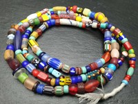 Krobo Dogon Recycled Pulver Glas Perlen Ghana Schwarz Weiss 14 Mm
