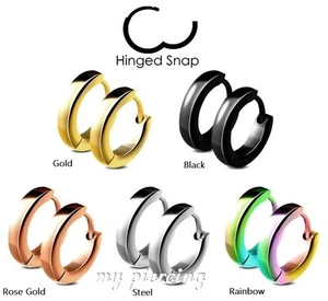 Coppia Orecchini Huggie Classici Cupola Liscia Larghezza 2,5mm PVD Acciaio Inox Cerchio - Foto 1 di 6