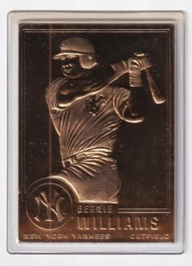 Tarjeta de oro de 22 quilates sellada Bernie Williams 2001 Danbury Mint # 136 Yankees de Nueva York - Imagen 1 de 2
