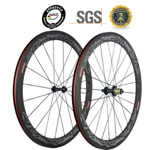 Superteam Carbon Wheels 50mm 23mm Clincher Road Bike Carbon Wheelset 3K Basalt - Picture 1 of 11