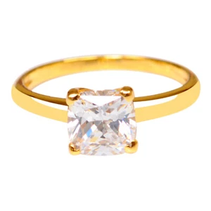 2,50 Karat D/VVS1 Solide 585er Gelbgold Kissen Form Solitär Jahrestag Ring - Bild 1 von 7