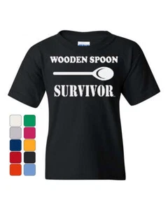 Wooden Spoon Survivor Youth T-Shirt Funny College Humor Tee Shirt - Picture 1 of 7