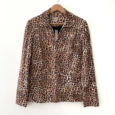 Chaqueta Ponte Chico Para Mujer Talla 0 Marrón Multicolor Estampado Animal Leopardo Nueva Con Etiquetas Foto 1 de 4