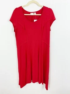 NEU Chicos Seamed Sydney Kleid Gr. Medium Kurzarm Strick Stretch rot Viskose - Bild 1 von 9