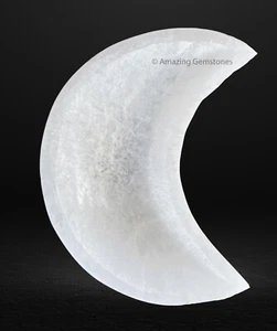 Selenite Crystal Plate Bowl to Charge your Healing Stones - 4" Moon Shape Bowl - Picture 1 of 7